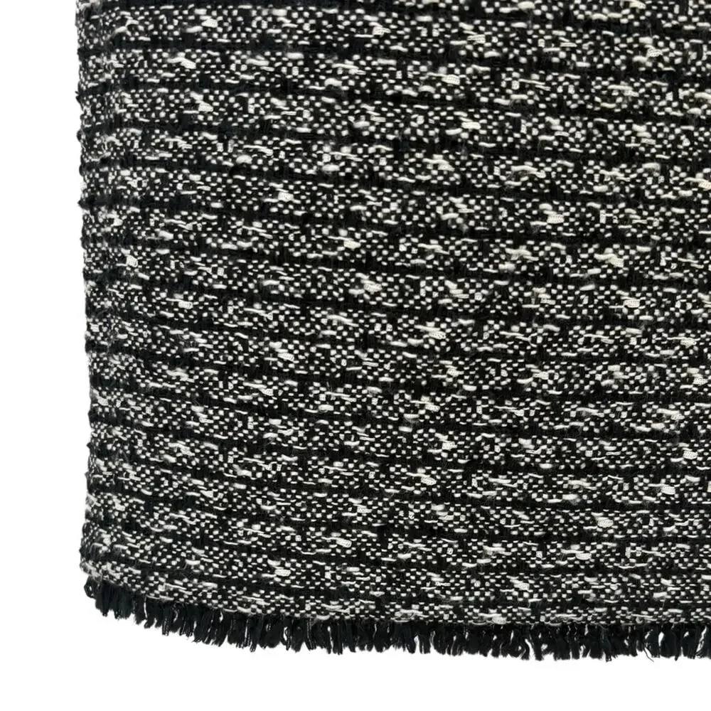 J.Crew Tweed Pencil Skirt Black & White Textured Size 00 Lined Classic Career